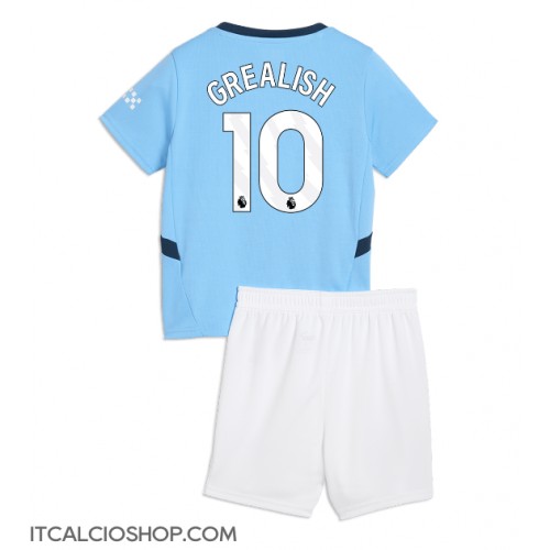 Manchester City Jack Grealish #10 Prima Maglia Bambino 2024-25 Manica Corta (+ Pantaloni corti)